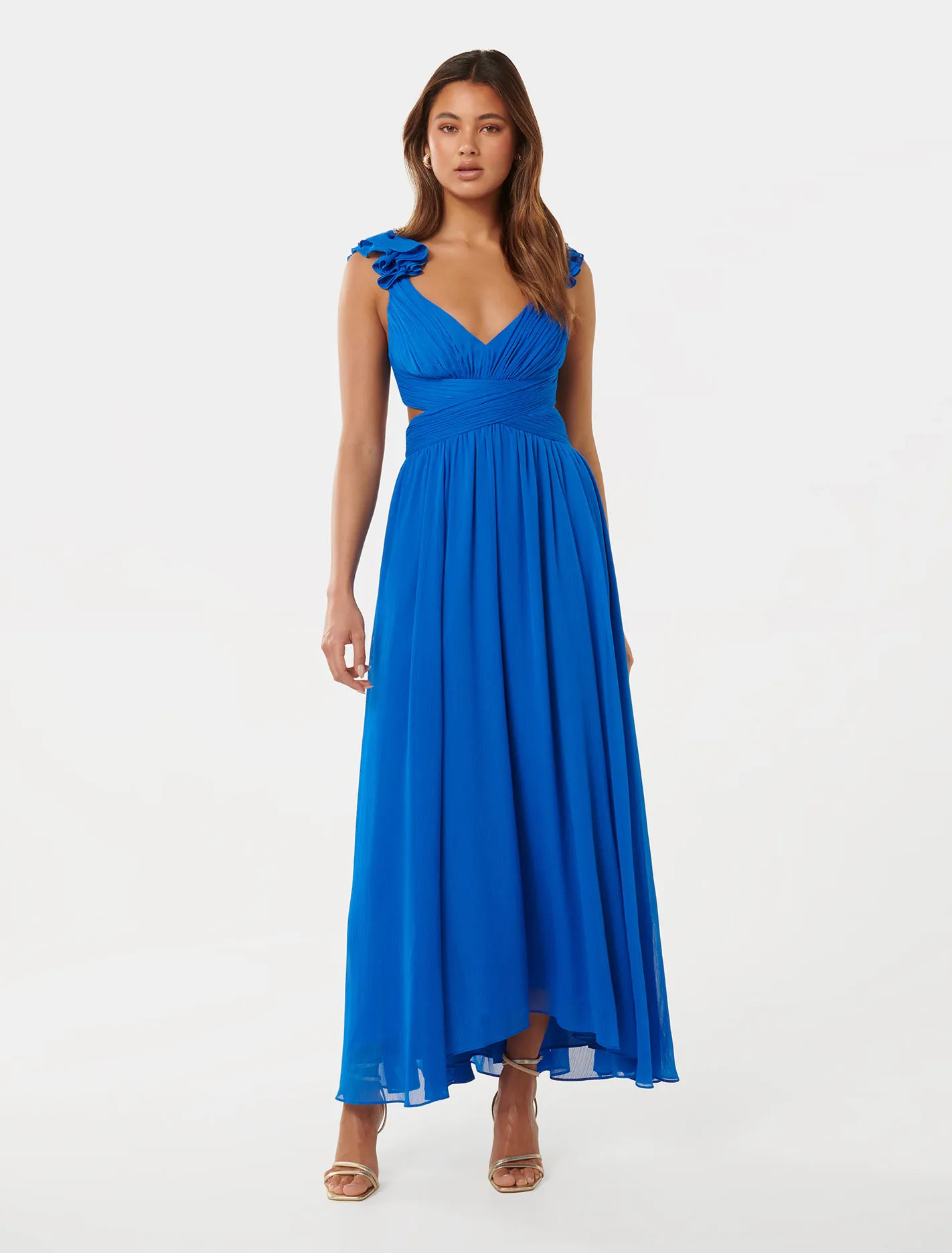 Selena Ruffle-Shoulder Maxi Dress | Ever New (CA)