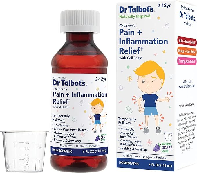 Dr. Talbot's Pain + Inflammation Relief Liquid Medicine for Children, Includes Dosage Cup, Grape ... | Amazon (US)