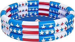 58’’ x 13’’ Garden Inflatable Kiddie Pool, Star American Flag Baby Swimming Pool, Summer ... | Amazon (US)