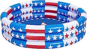 58’’ x 13’’ Garden Inflatable Kiddie Pool, Star American Flag Baby Swimming Pool, Summer ... | Amazon (US)