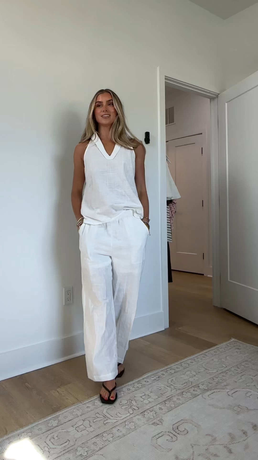 Women's 2 Piece Denim Outfits, Minimalist Halter Neck Top and High Waisted Wide Leg Pant Casual Travel Matching Set

#LTKootd #LTKSaleAlert #LTKSeasonal