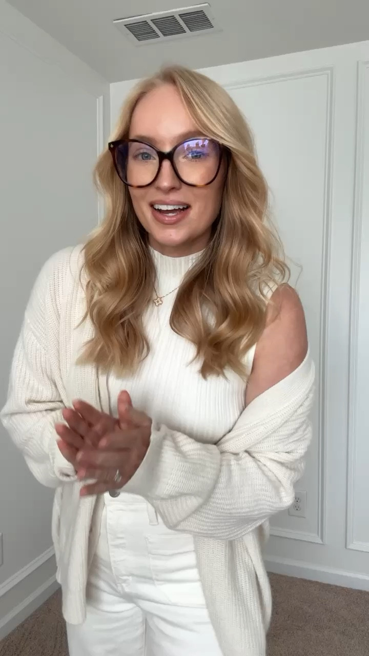 Work from home OOTD! Use my code Amandaj15 for 15% off these white jeans. Wearing size 27. Outfit of the day // work outfits // workwear // white jeans // fall outfits // transitional outfits // monochromatic outfits // casual outfits 

#LTKWorkwear #LTKSeasonal #LTKStyleTip