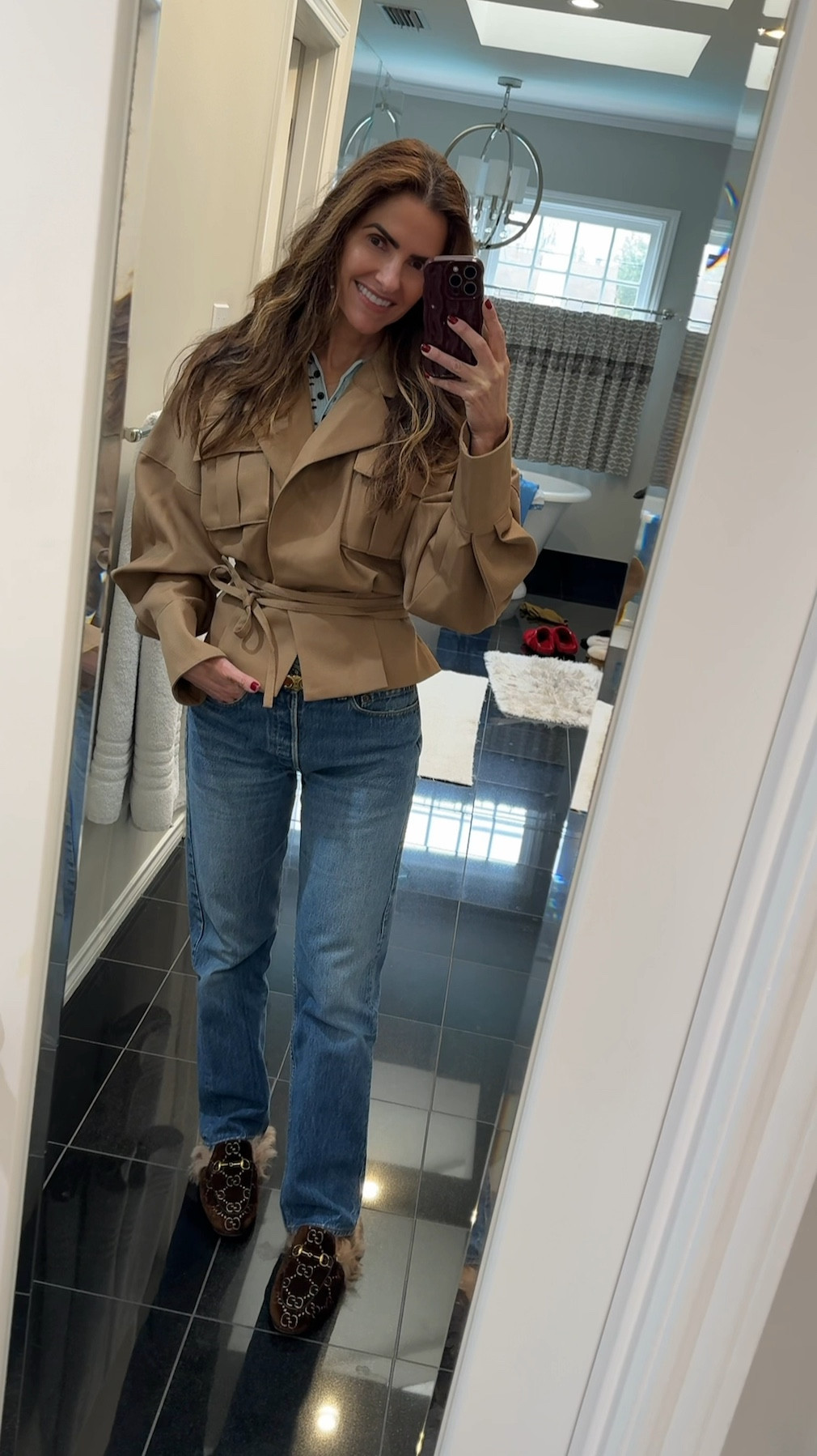 sunday #ootd shop my chic blazer (that comes w matching pants too) & comfy sweater, fav belt, vintage denim & fur flats too! 

#LTKWatchNow #LTKSaleAlert #LTKWorkwear