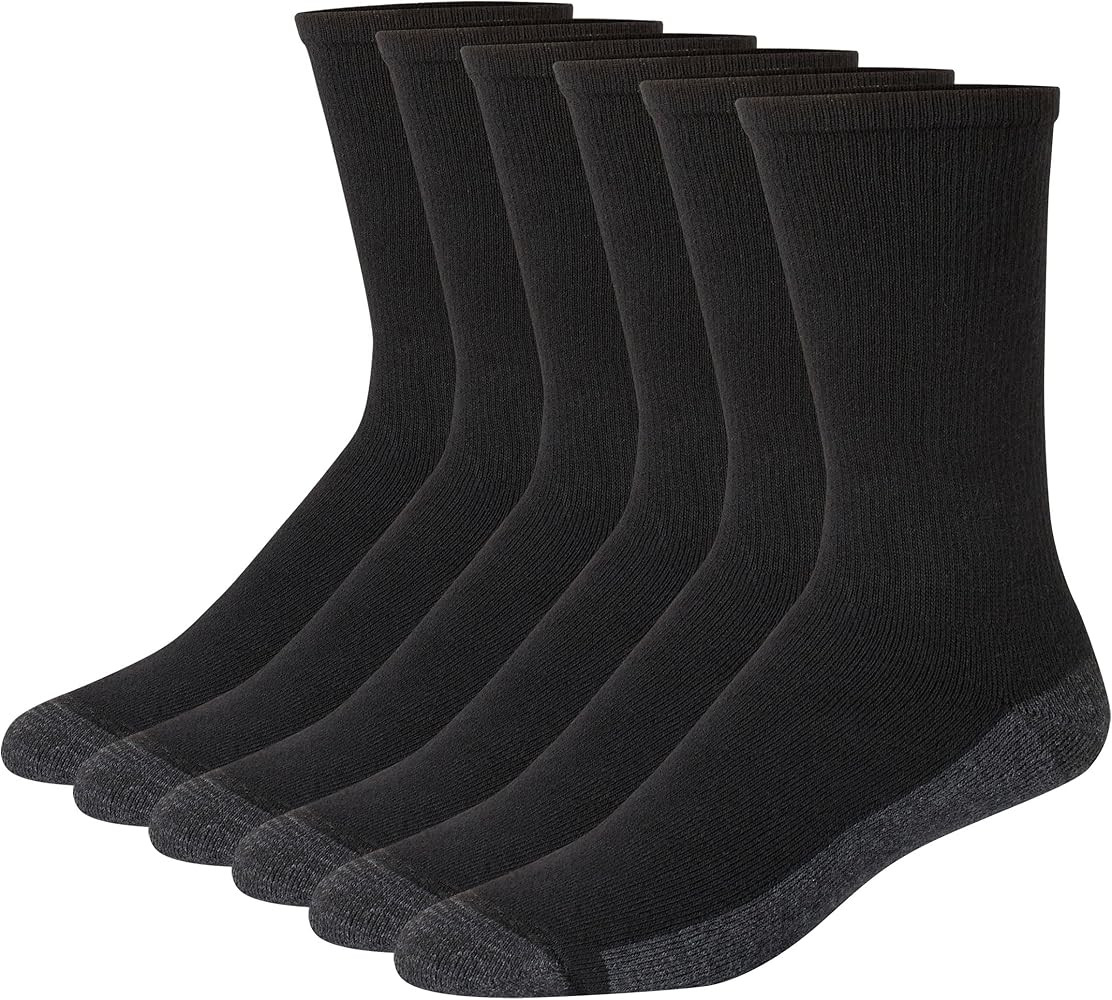 Hanes Men's Crew Socks Multipack
        Max Cushioned, Moisture-Wicking, with Odor Control | Amazon (US)