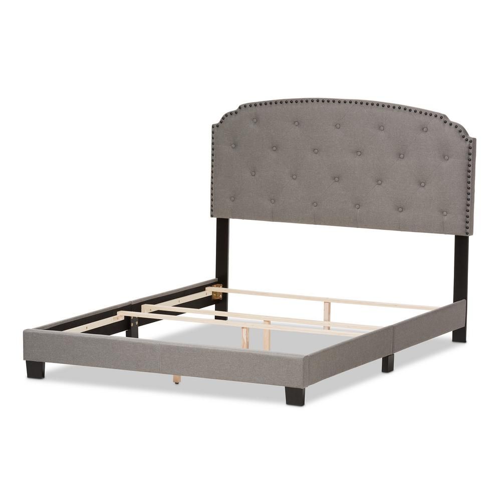 Lexi Gray Fabric Upholstered Queen Bed | The Home Depot