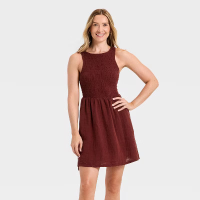 Women's Smocked Mini Pullover A-Line Dress - Universal Thread™ | Target