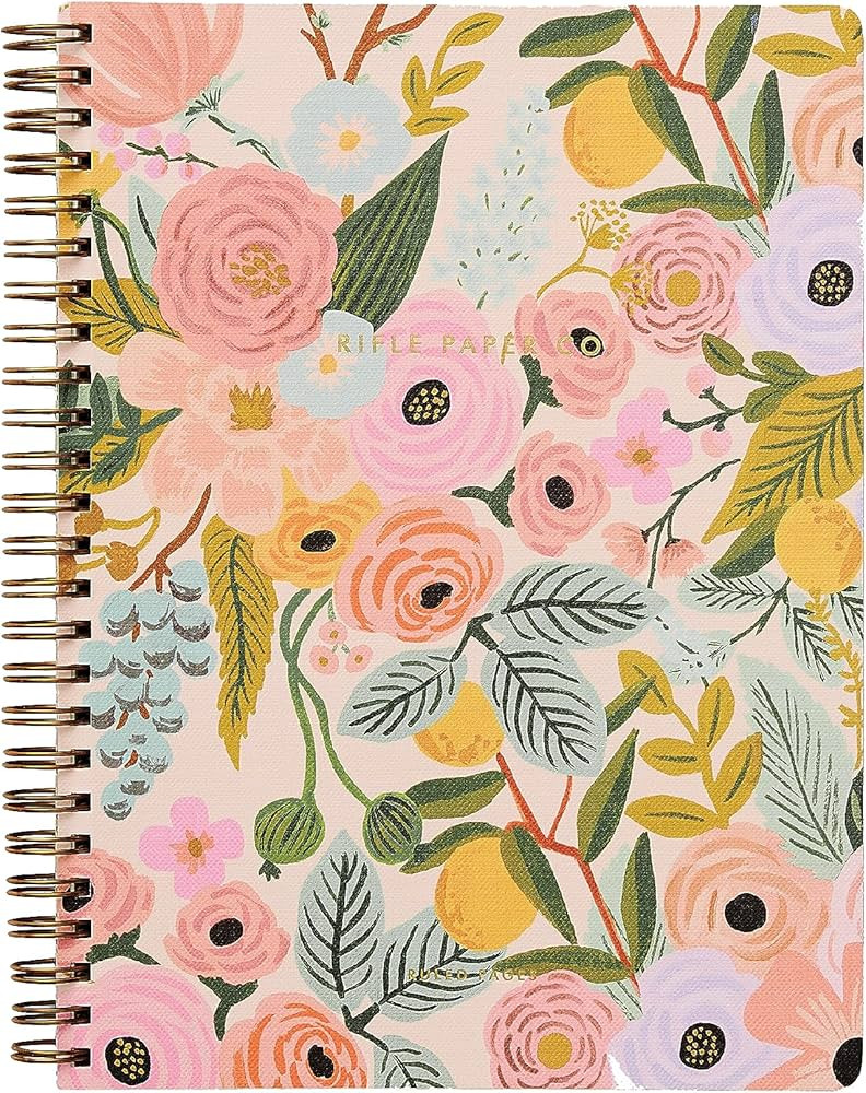 RIFLE PAPER CO. Spiral Notebook | 150 Ruled Pages, Inner Storage Pocket Folders, Double-Spiral Bi... | Amazon (US)