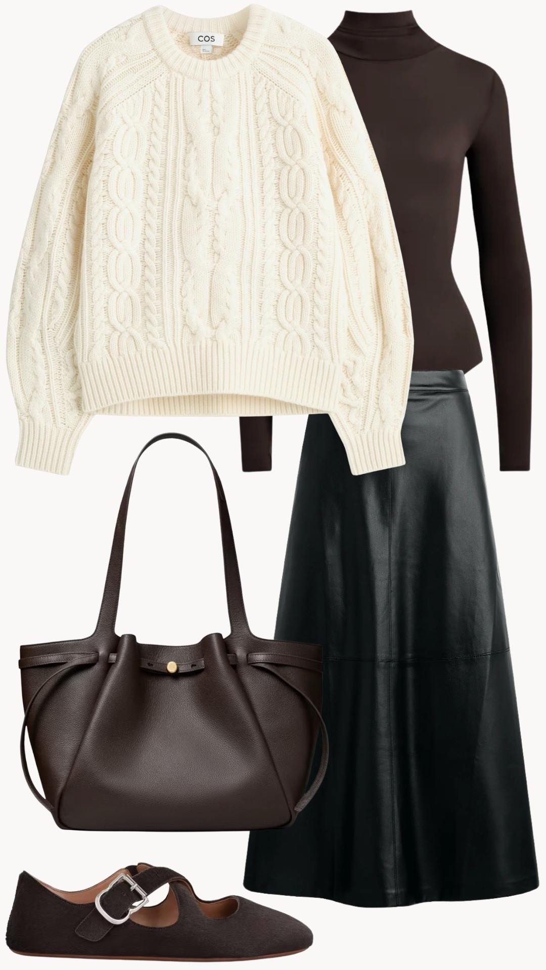 November Lookbook 🤎 Leather skirt daytime outfit with cozy cable sweater layered on a favorite bodysuit of mine!

leather midi skirt, cable sweater, winter layers, winter layering, cozy winter outfit, elevated winter outfit, neutral winter outfit, casual winter outfit, winter capsulee

#LTKSeasonal #LTKHoliday