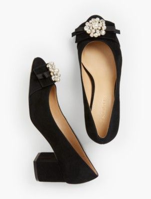 Isa Block-Heel Pumps - Jewel-Embellished | Talbots