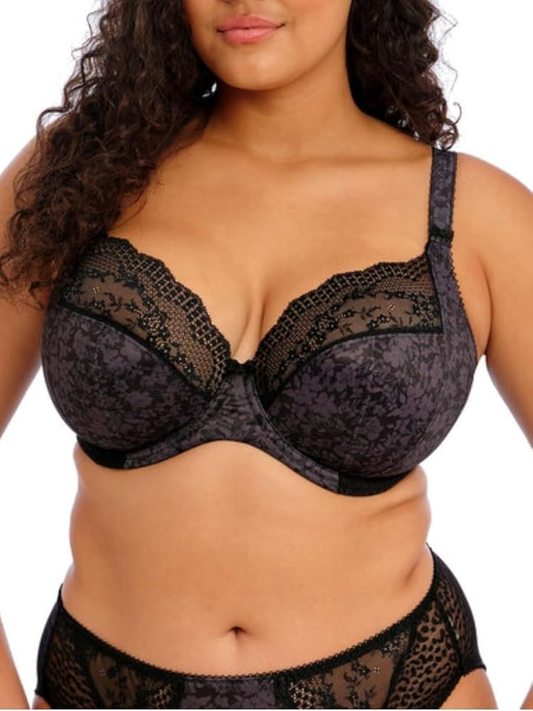 Elomi Women's Plus Size Lucie Stretch Lace Underwire Plunge Bra | Amazon (US)