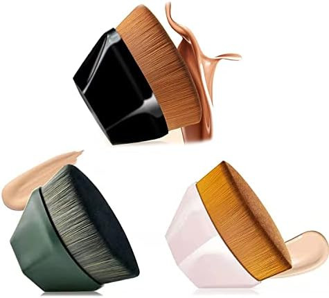 3 Pack Foundation Brush for Liquid Makeup, Brochas De Maquillaje, Makeup Brushes, Kabuki Brush, Flaw | Amazon (US)