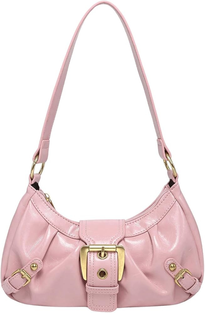 Verdusa Women's Y2k Purse Top Handle Shoulder Bag Buckle Punk Hobo Clutch Purses Bags | Amazon (US)