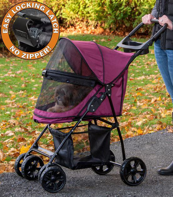 PET GEAR Happy Trails Lite No-Zip Pet Stroller, Boysenberry - Chewy.com | Chewy.com