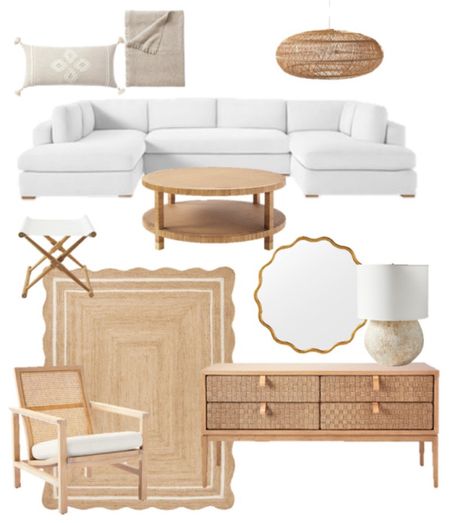 My favorite Memorial Day sale is here, with 20% off everything, including clearance! Here are a few favorite neutral decor pieces with a chic California coastal look, all on sale and perfect for summer 🤍 coffee table, home decor, rugs, sectional, lighting, wavy mirror, table lamp, entryway, living room decor, furniture, pillow, woven pendant light, console table 

#LTKhome #LTKSeasonal #LTKsalealert