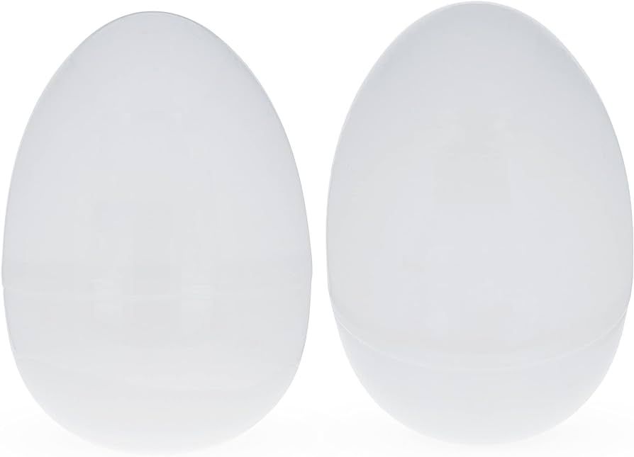 Snowy Delight: Set of 2 White Plastic Jumbo Size Easter Eggs 10 Inches | Amazon (US)