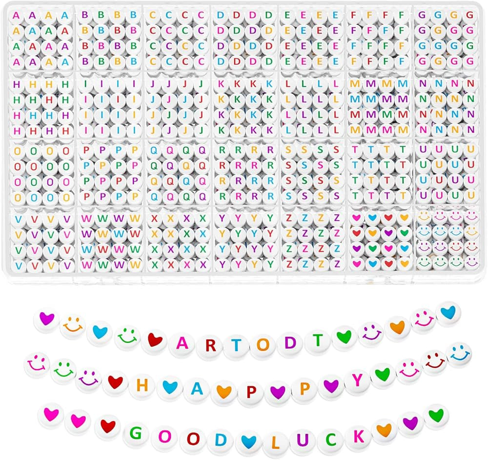 ARTDOT 1400 Pcs Sorted Letter Beads Bracelet Making Kit for Girls, 28 Styles Colorful Alphabet Be... | Amazon (CA)
