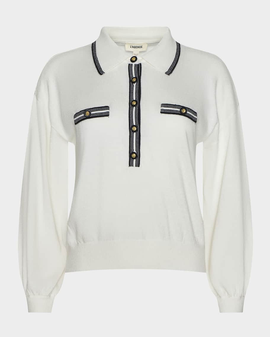 Malaki Cropped Polo Sweater | Neiman Marcus