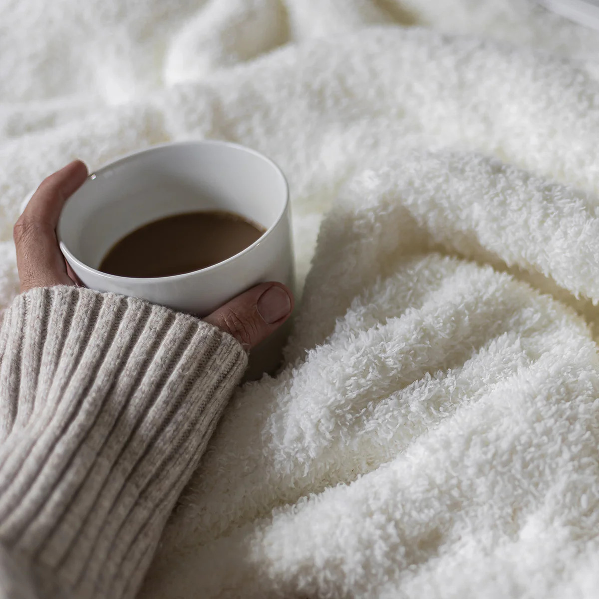 White Solid Double Layered Throw | Sunset Snuggles