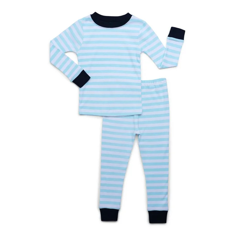 Joyspun Mommy & Me Cotton Toddler Tight Fit PJ Set, 2-piece, Sizes 2T to 5T | Walmart (US)