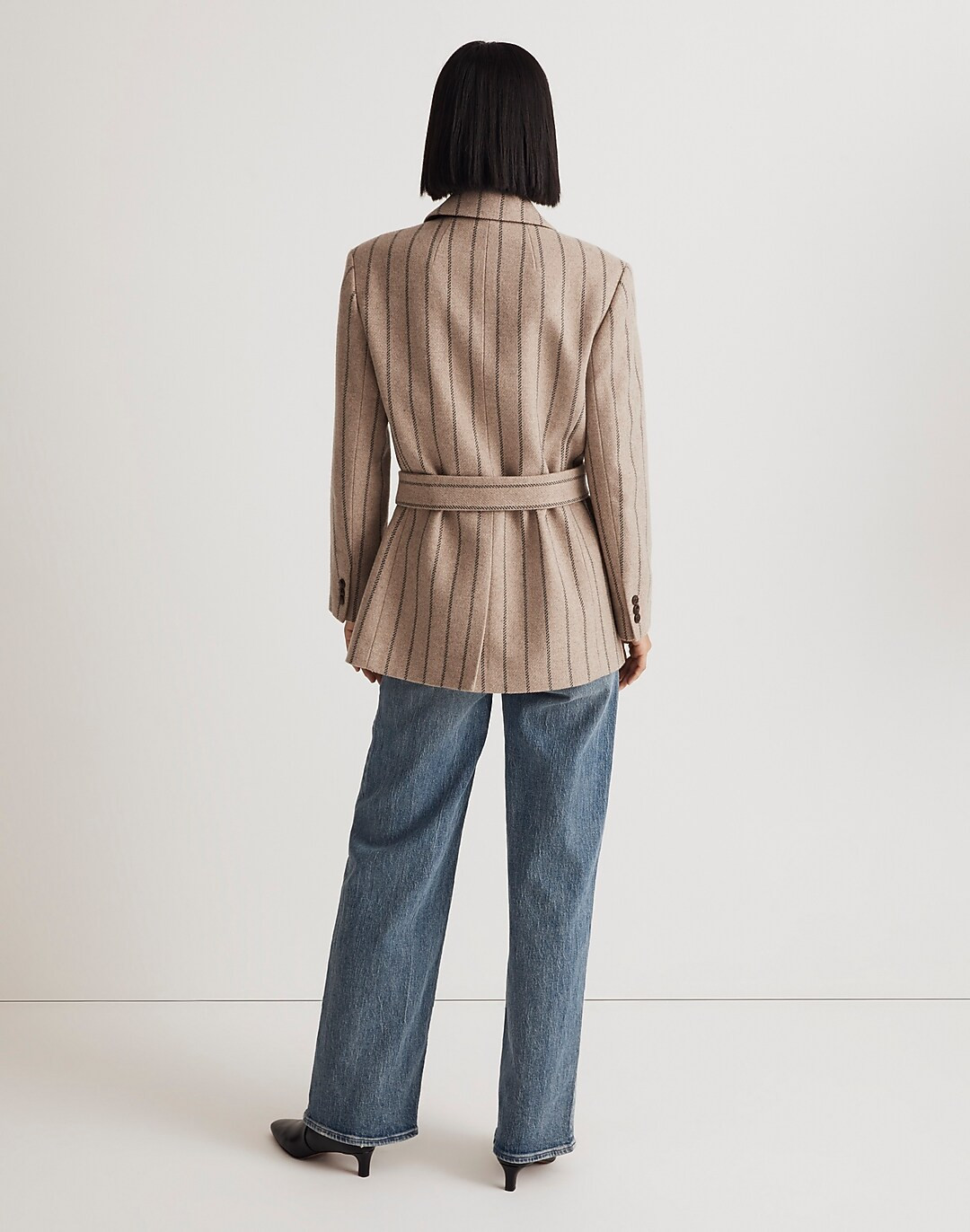 The Bedford Oversized Belted Blazer in Stripe | Madewell