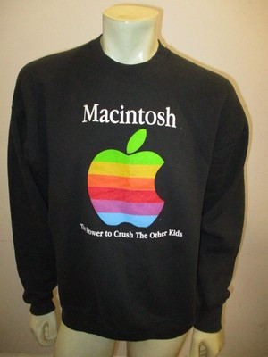 Vintage 1990s Black APPLE MACINTOSH Power Crush Other Kids Sweatshirt Size XL | eBay US