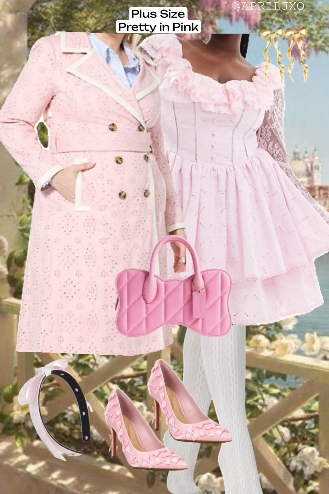 Pink coquette plus size dress and coat with plus size cable knit tights 

#LTKplussize #LTKSeasonal #LTKstyletip