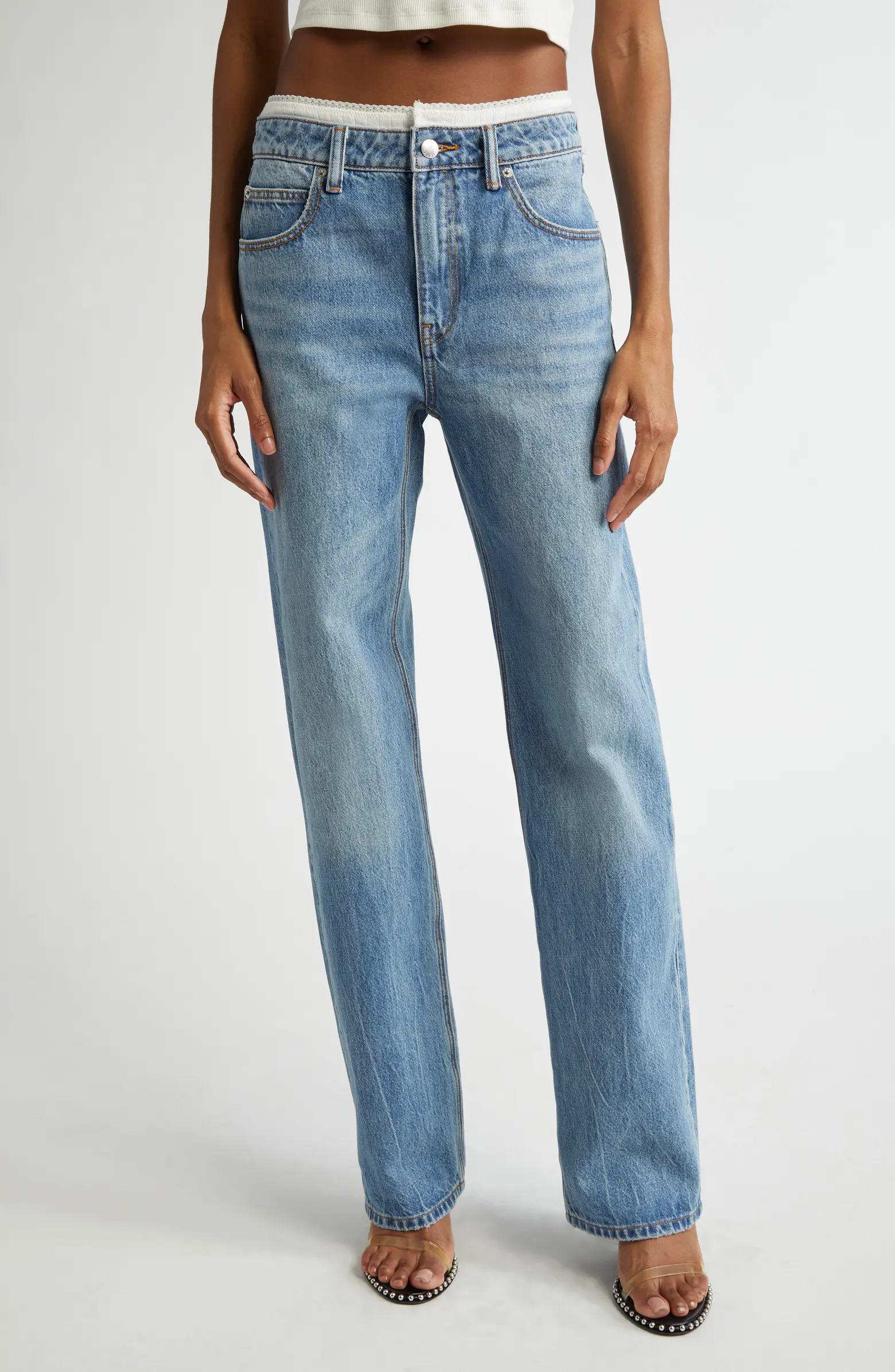 Alexander Wang Prestyle Pointelle Waistband Jeans | Nordstrom | Nordstrom