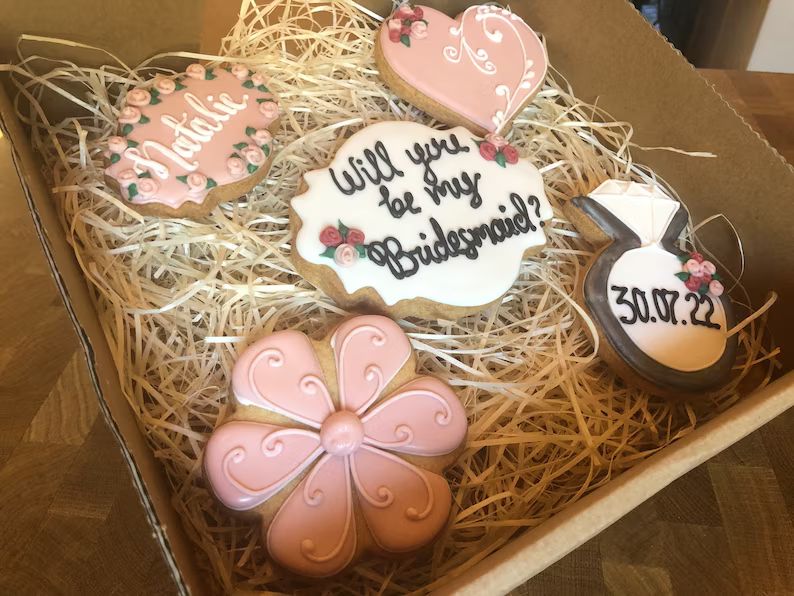 Will you be my Bridesmaid Cookie Box  Made to Order  Iced | Etsy | Etsy (UK)