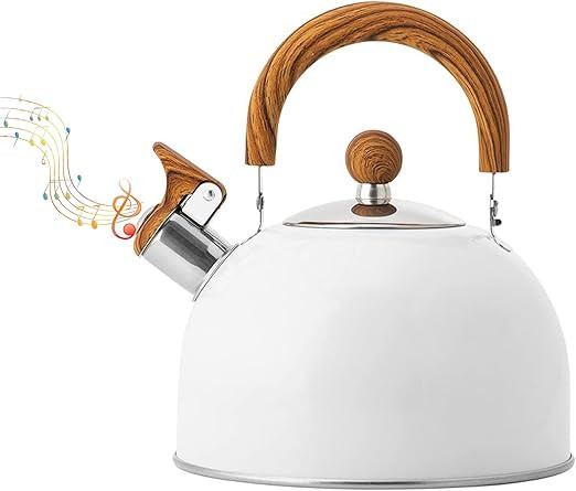 2.6 Quart/2.5 Liter Stainless Steel Tea Pot,Tea Kettle for Stove Top, Stovetop Whistling Teapot w... | Amazon (US)