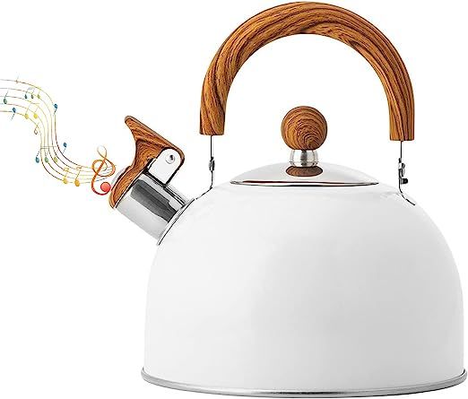 2.6 Quart/2.5 Liter Stainless Steel Tea Pot,Tea Kettle for Stove Top, Stovetop Whistling Teapot w... | Amazon (US)