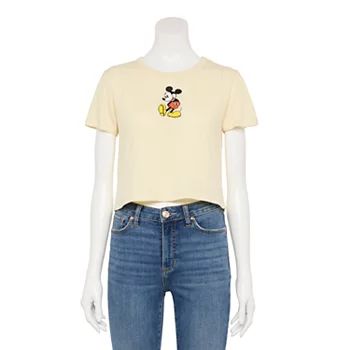 Disney's Mickey Mouse Juniors' Cropped Tee | Kohl's