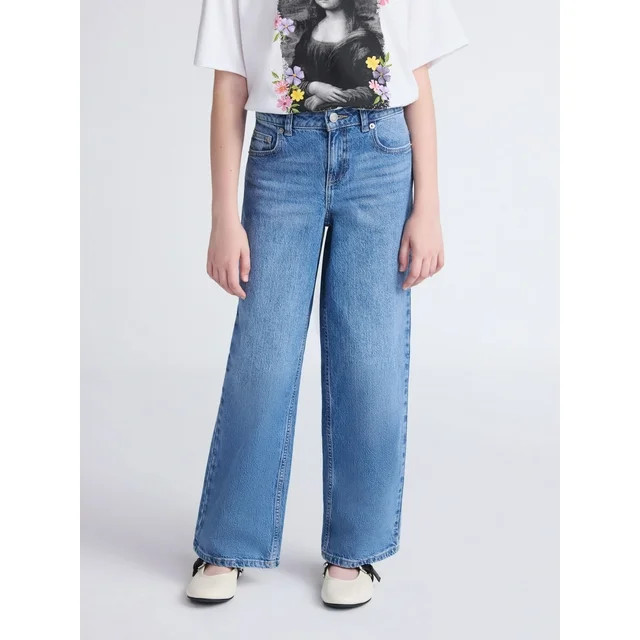 Weekend Academy Girls Baggy Straight Jeans, Sizes 5-18 | Walmart (US)