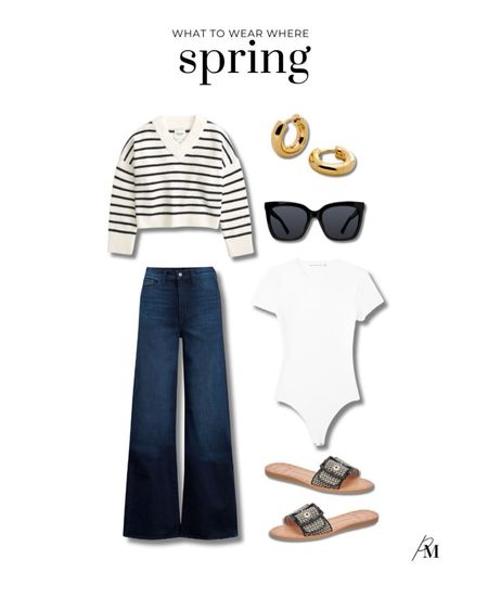 Causal spring outfit idea. I love these wide leg jeans and Abercrombie bodysuit for an effortless everyday look. 

#LTKSeasonal #LTKstyletip #LTKbeauty