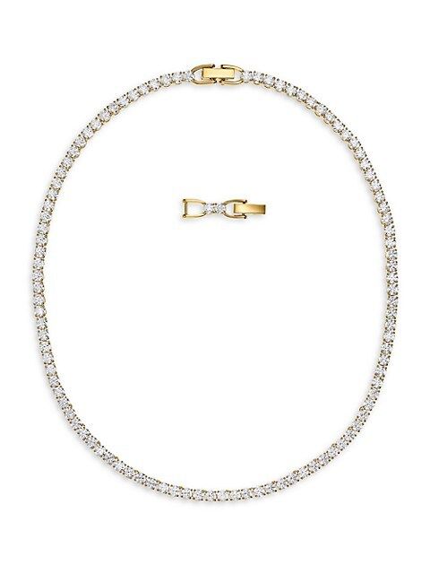 Swarovski Tennis Swarovski Crystal White Goldplated Deluxe Necklace | Saks Fifth Avenue