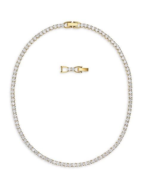 Swarovski Tennis Swarovski Crystal White Goldplated Deluxe Necklace | Saks Fifth Avenue