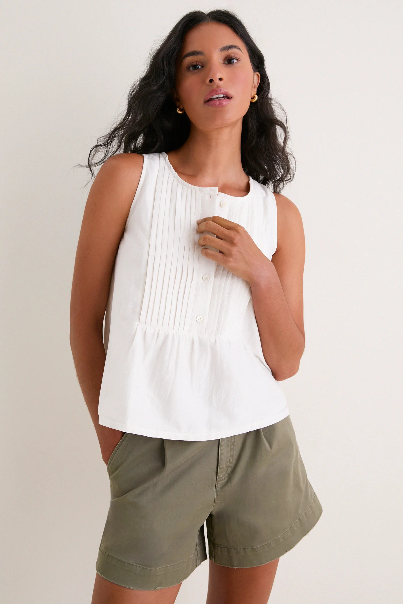 White Cotton Silk Vesta Tank | Tuckernuck (US)