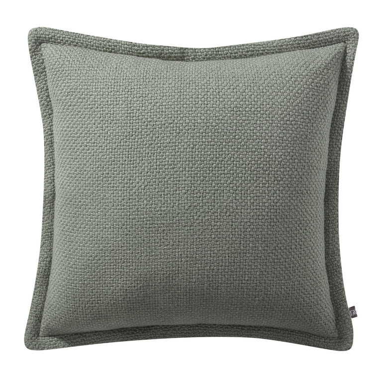 My Texas House 20" x 20" Andie Reversible Solid Green Cotton Throw Pillow | Walmart (US)