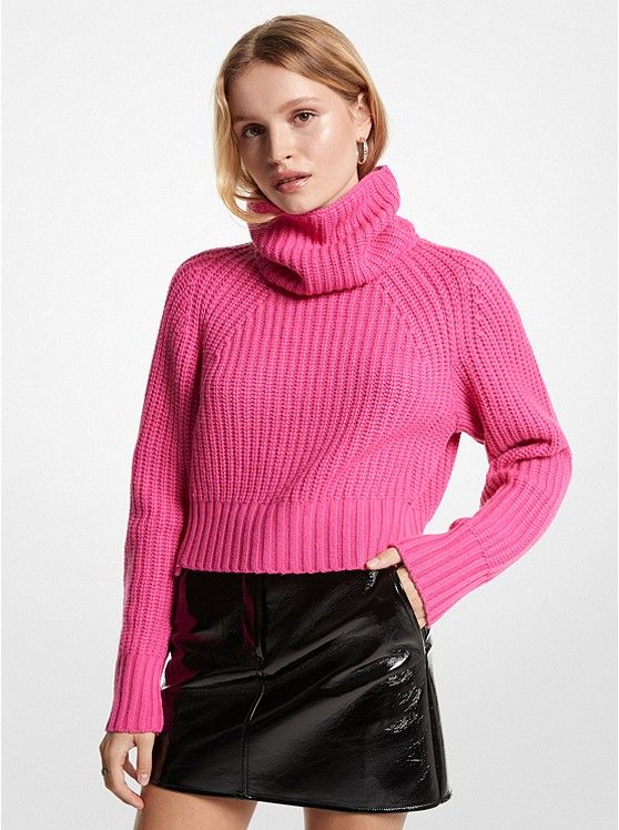 Ribbed Merino Wool Blend Convertible Sweater | Michael Kors US