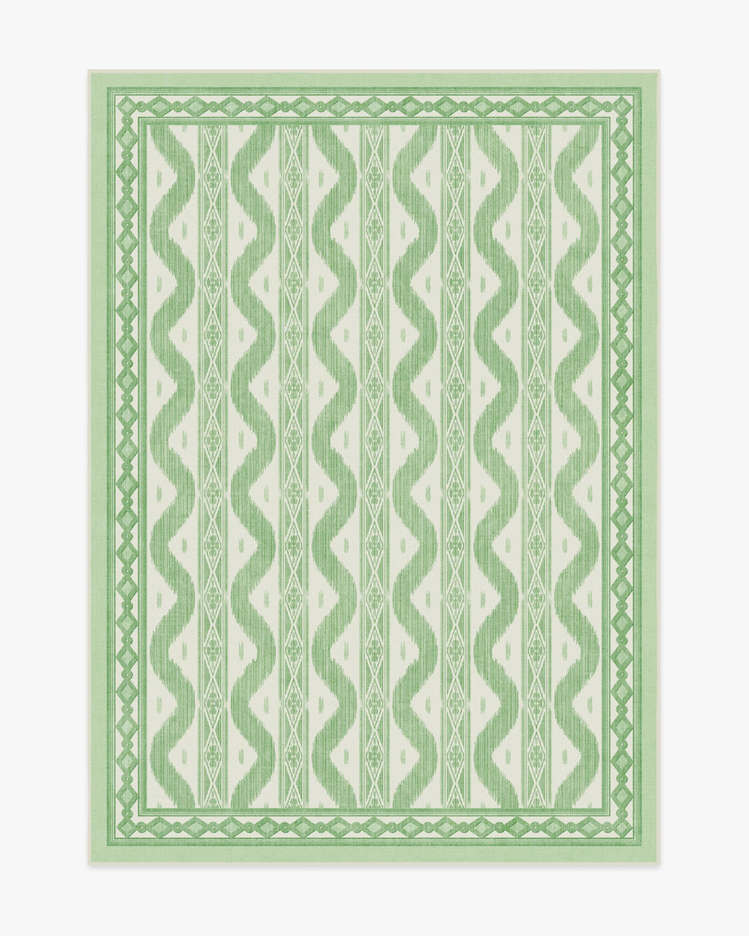 Ava Ikat Green Rug by Mrs. Alice | Ruggable | Ruggable