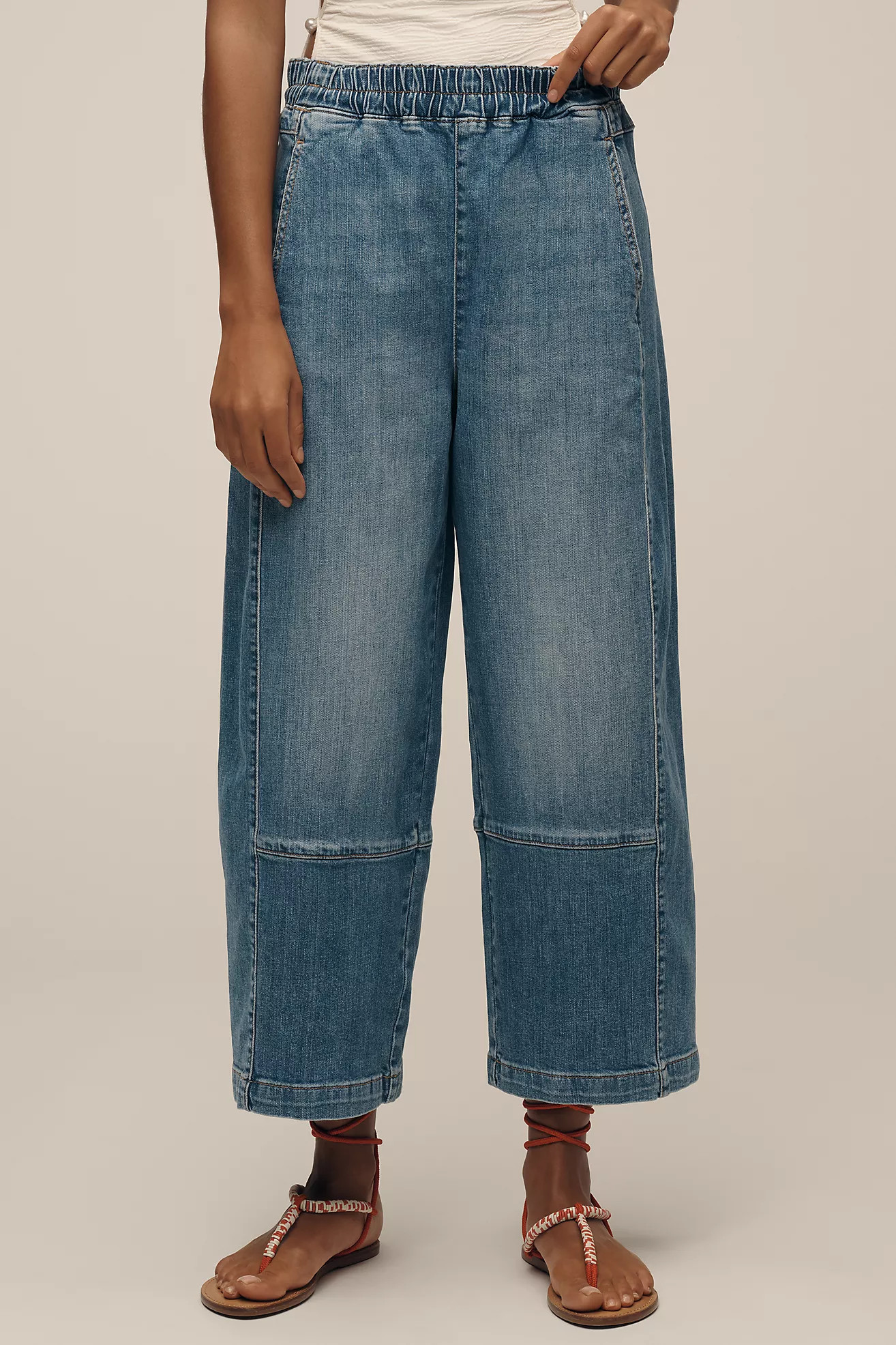 Izzie Relaxed Pull-On Barrel Jeans by Pilcro | Anthropologie (US)
