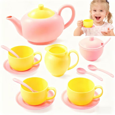 Joyfy 18PCS Toy Tea Set,Pretend Play Tea Party Set, Play Food Accessories Pink Tea Set, Mini Kitchen for Kids, Gifts for Toddler Girls Ages 3 4 5 6 | Target
