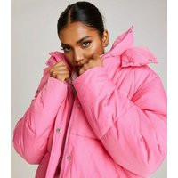 Urban Bliss Bright Pink Hooded Puffer Jacket New Look | New Look (UK)