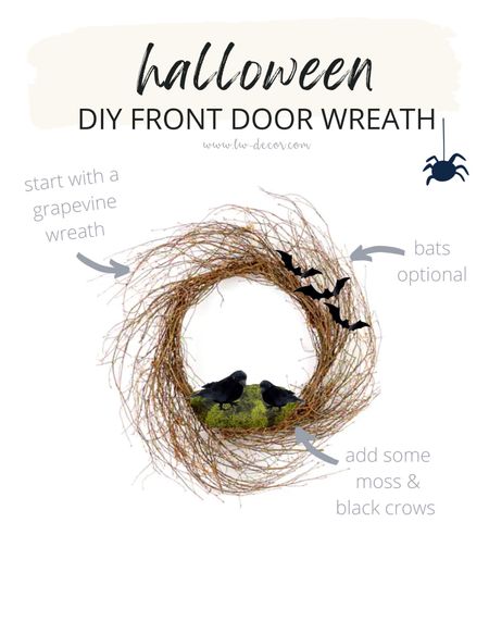 A simple and easy Halloween wreath for your front porch, fireplace mantle, or wall. 

#LTKhome #LTKHalloween #LTKSeasonal