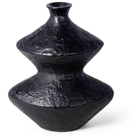 Poe Black Aluminum 12" High Decorative Vase - #147H2 | Lamps Plus | Lamps Plus