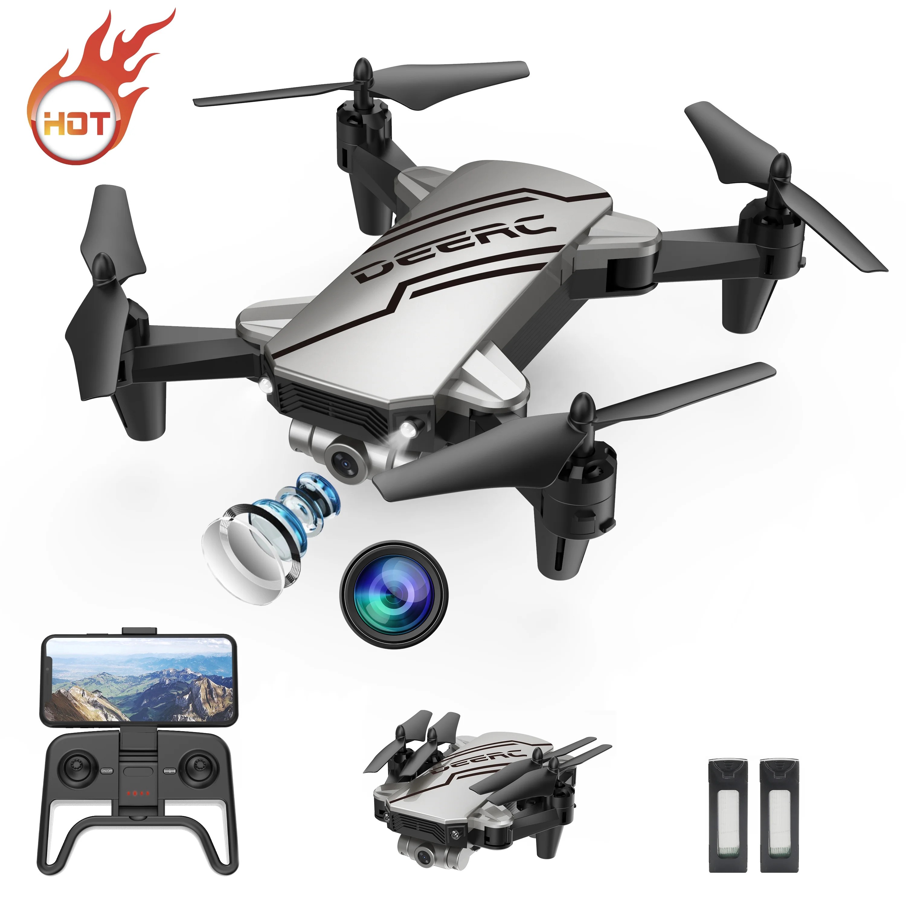 DEERC D20 Foldable Mini Drone with Camera for Kids and Beginners 720P FPV Quandcopter Drone for A... | Walmart (US)