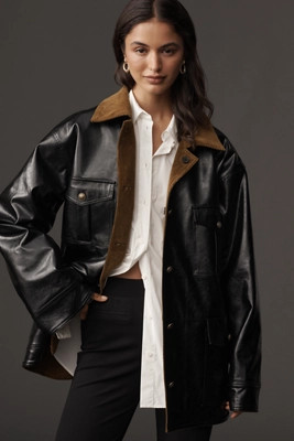 Maeve Patent Chore Jacket | Anthropologie (US)