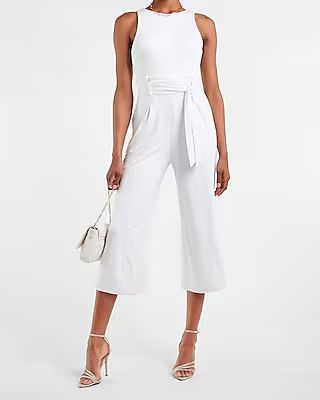 Sleeveless Belted Culotte Jumpsuit | Express
