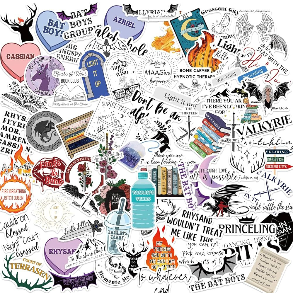 100PCS SMJ Book Stickers Pack,Bookish Stickers for Kindle,AC TOG CC Series Book Stickers Bundle,B... | Amazon (US)