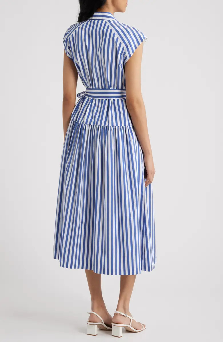 Tie Waist Cap Sleeve Midi Dress | Nordstrom