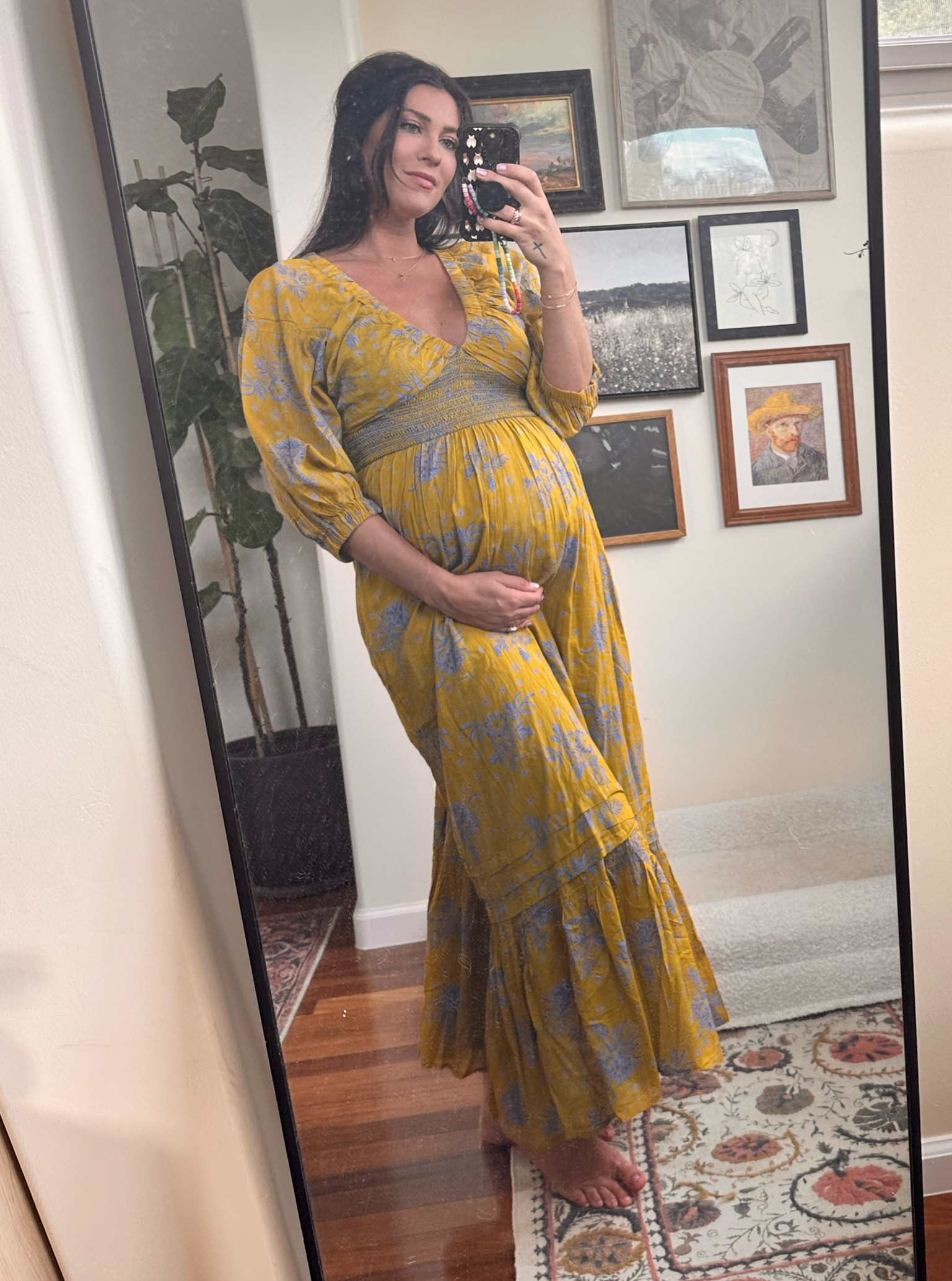 Free People maxi. Wearing a size small, even with the bump there’s a lot of room

#LTKbump #LTKstyletip #LTKSeasonal